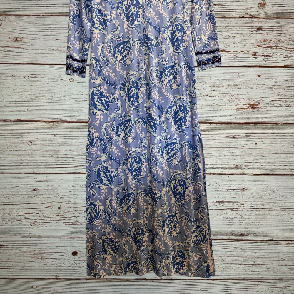 NWT Lilly Pulitzer UPF 50+ Faye Maxi Dress in Blue Peri Turtley Awesome Sz M - Picture 11 of 15
